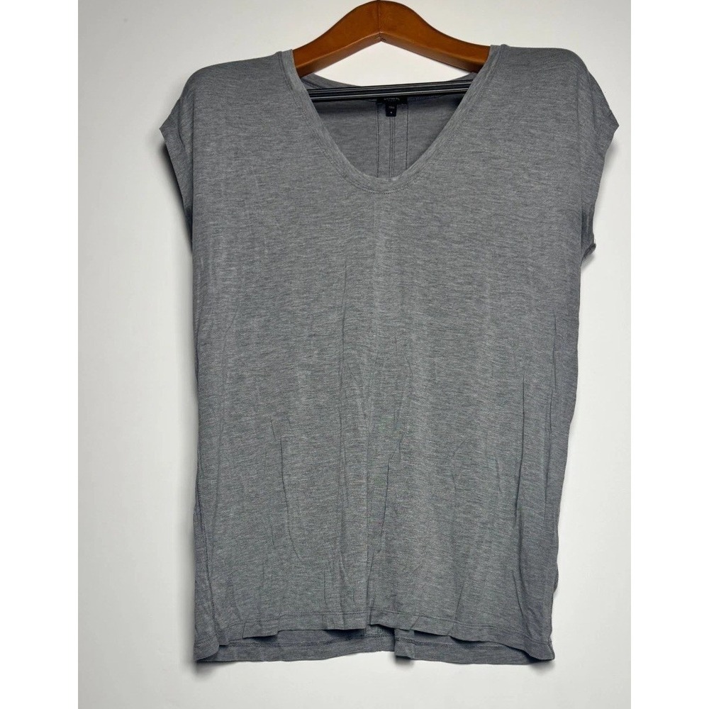 Express T Shirt Womens Small Heather Gray Stretch Relaxed‎ Fit V Neck Casual Top